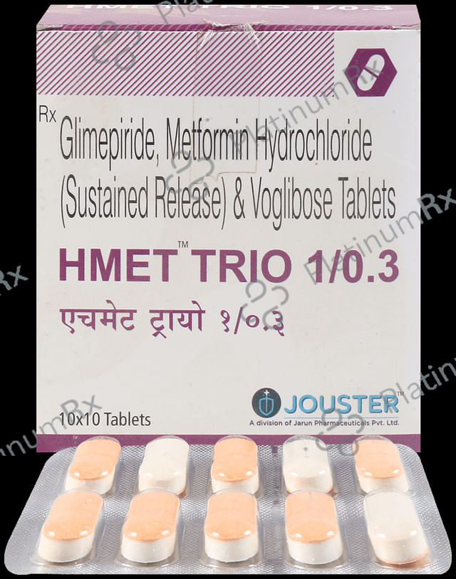 Hmet Trio 1mg/500mg/0.3mg Tablet