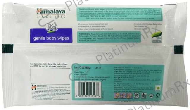 Himalaya Gentle Baby Wipes 24s