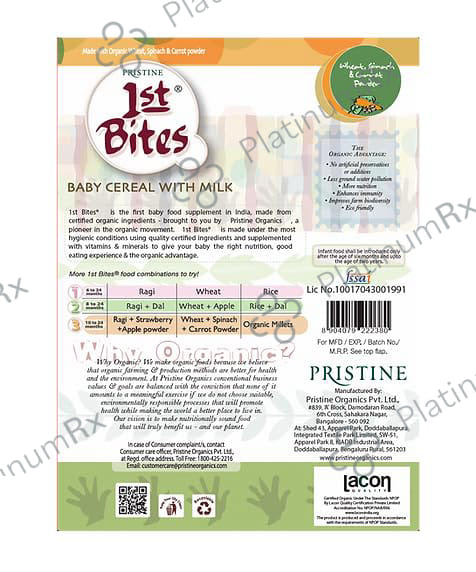 1st Bites Stage 3 Wheat, Spinach And Carrot Baby Cereal Powder 300gm