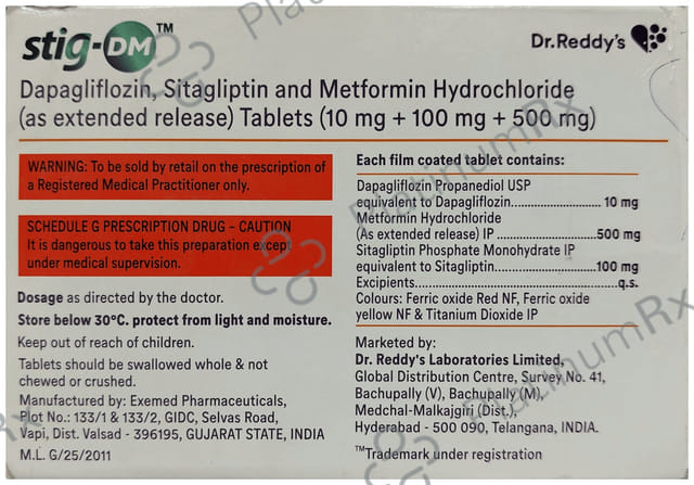 Stig DM 10mg/500mg/100mg Tablet ER