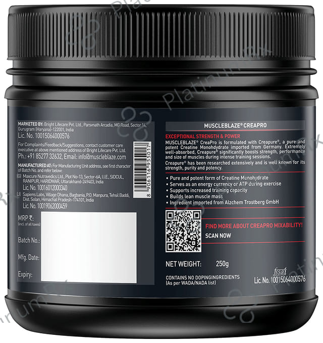 MuscleBlaze Creapro Creatine - With Creapure for Lean Muscles, Energy & Strength - Melon Twist