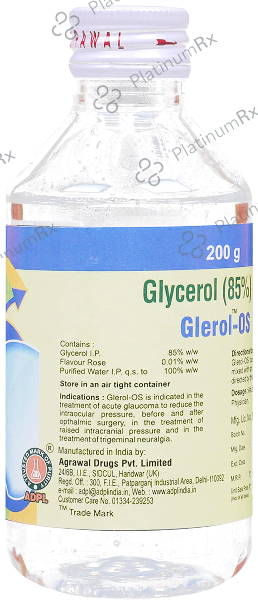 Glerol-OS Gel - Glycerol (85%) BP for Eye Health 200 Gel