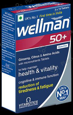 Wellman 50+ Health Supplement for Men's Cognitive & Immune Function - Gluten Free Tablet