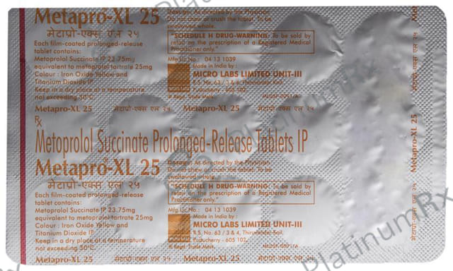 Metapro XL 25mg Tablet 15s