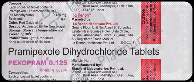 Pexopram 0.125mg Tablet 10s