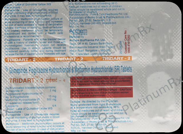 Tridart 2/500/15mg Tablet 10s