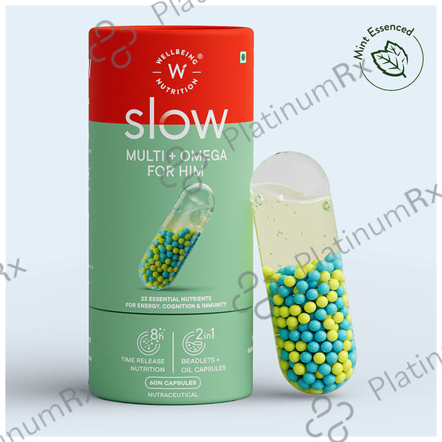 Wellbeing Nutrition Slow Multi for Him - With Caffeine & Ginseng for Energy & Performance - Capsule