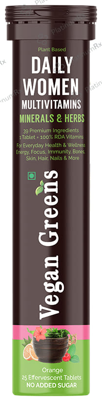 Vegan Greens Women Multivitamins Effervescent Tablets (25 Each)