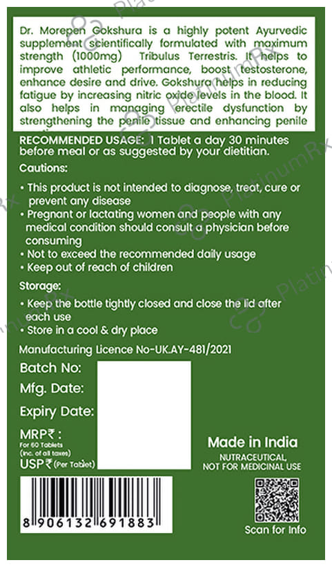 Dr. Morepen Gokshura 1000mg Tablet