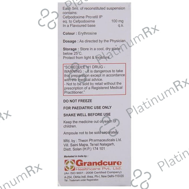 Grandcef 100 Oral Suspension