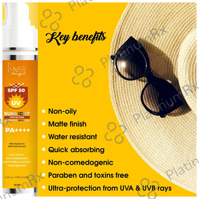 MG Meowgirl UV Sunlight Protection with Matte Finish SPF 50 PA++++ Gel 60gm