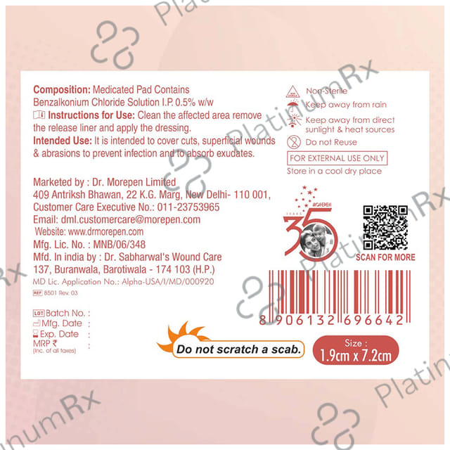 Dr. Morepen Aid Adhesive First Aid Dressing 10 bandages