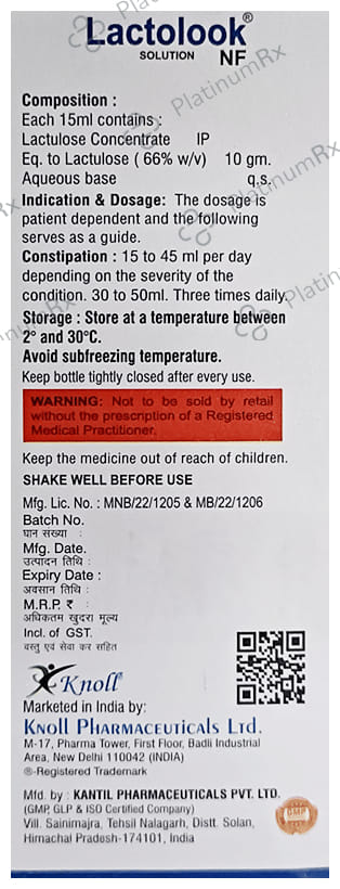 Lactolook NF 10gm Sugar Free Solution 100ml