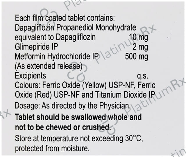 Gemer Dapa XR 10/2/500mg Tablet 7s