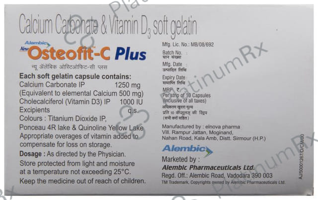 Osteofit C Plus 500mg/1000IU Capsule 10s