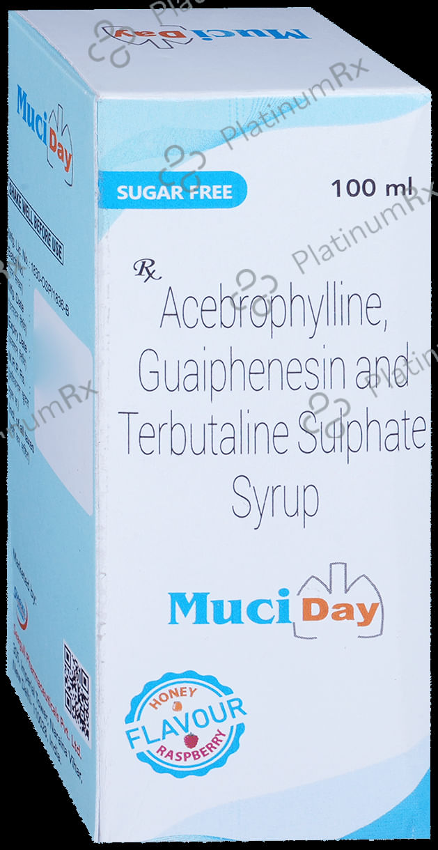 Muciday Syrup Honey Raspberry Sugar Free