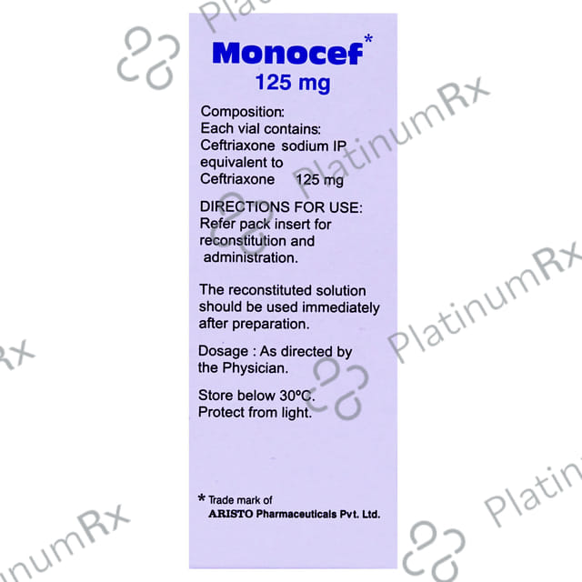 Monocef 125mg Injection 2ml