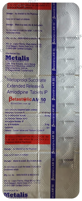 Betastolic AM 50mg Tablet ER 10s