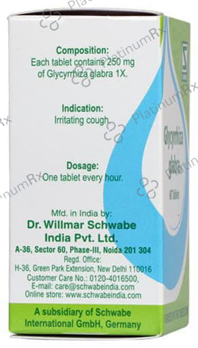 Dr Willmar Schwabe India Glycyrrhiza Glabra Trituration Tablet 1X