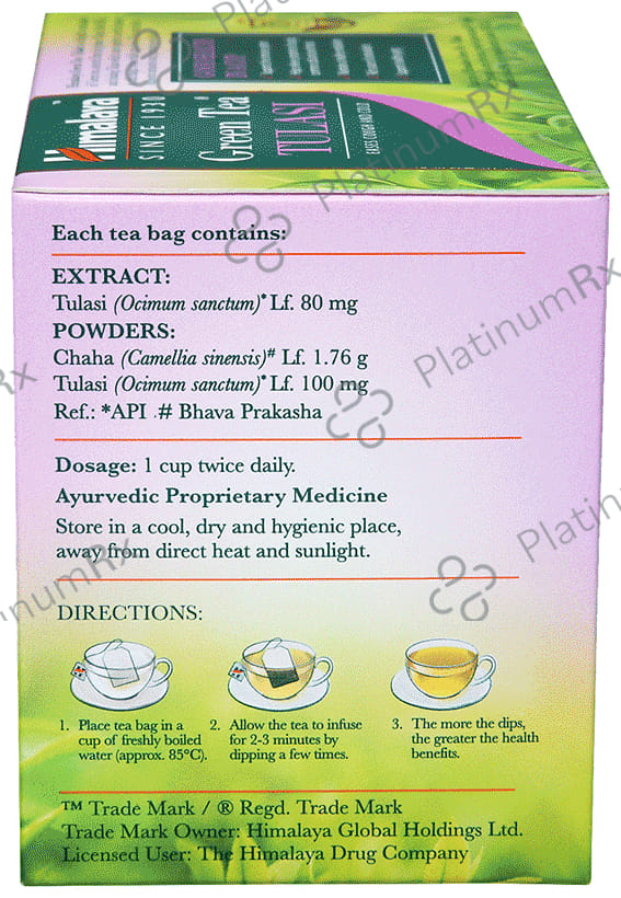 Himalaya Green Tea Sachet (2gm Each) Tulasi 20 Sachets