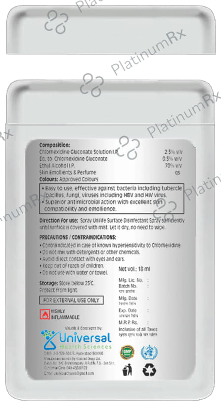 Unilife Pocket Surface Disinfectant Spray