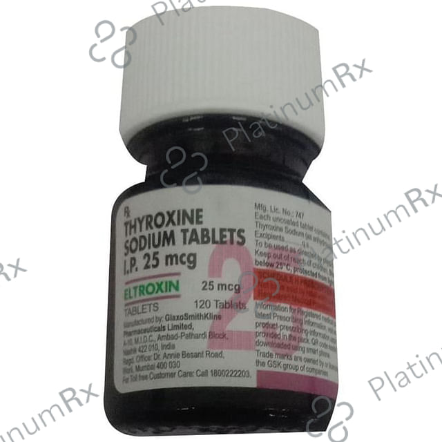Eltroxin 25mcg Tablet 120s