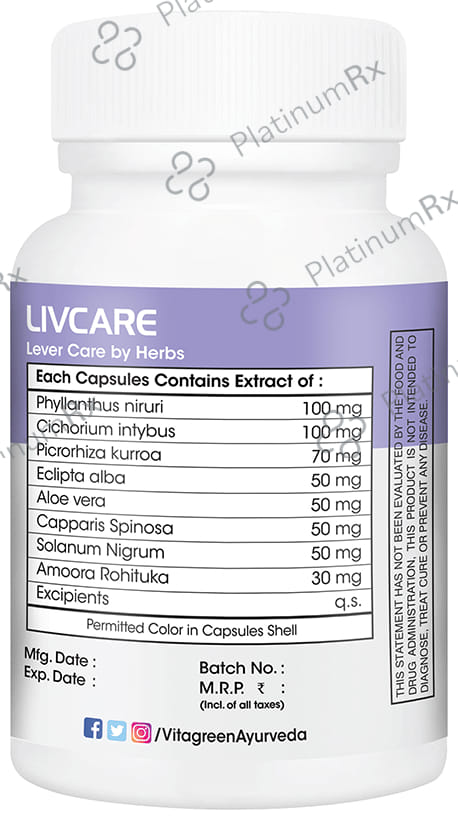Vitagreen Livcare 500mg Capsule