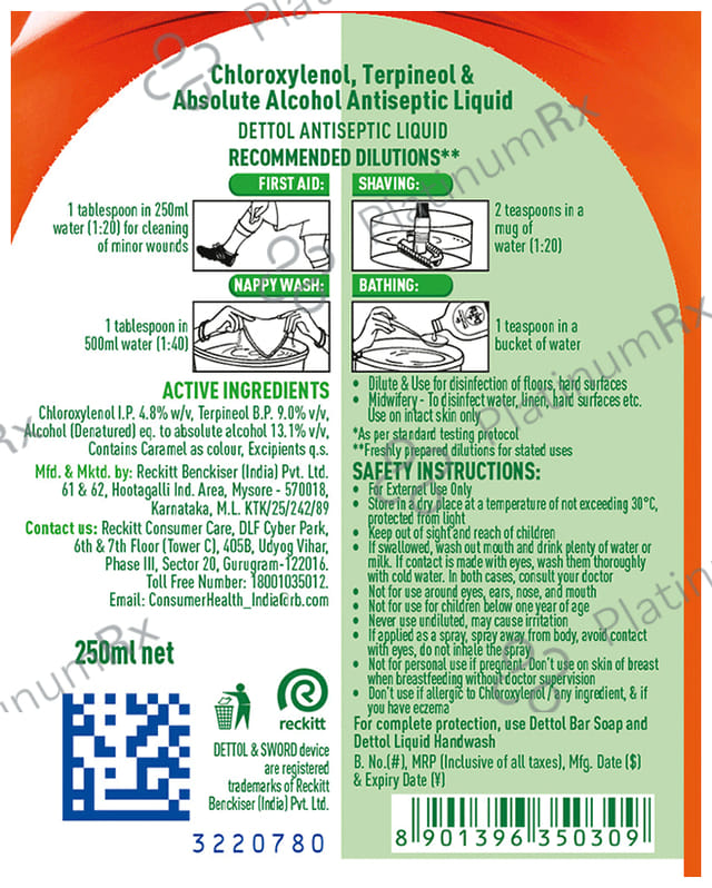 Dettol Antiseptic Disinfectant Liquid 250ml