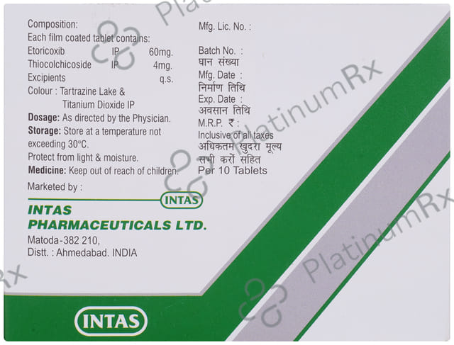 Intacoxia MR 60/4mg Tablet 10s