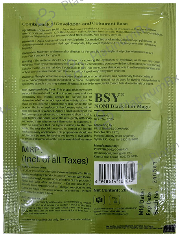 Bsy Noni Black Hair Magic Sachet 20ml