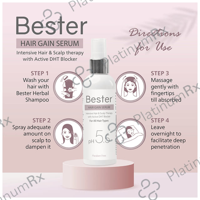 Bester PH 5.5 Hair Gain Serum (100ml Each) 1 Bottle