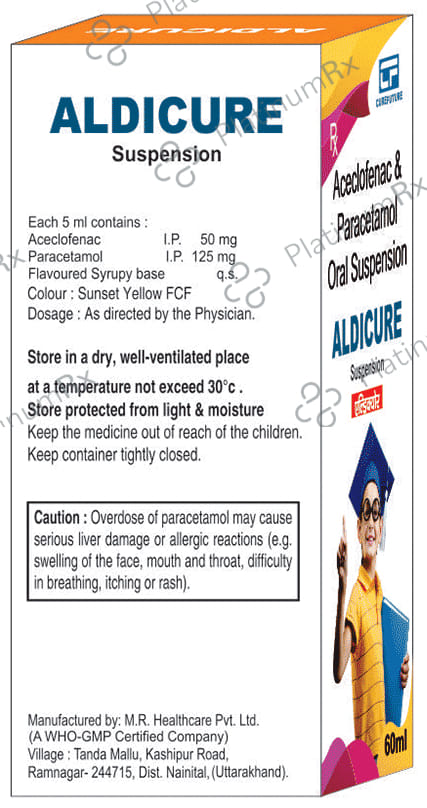 Aldicure 125/50mg Oral Suspension 100ml