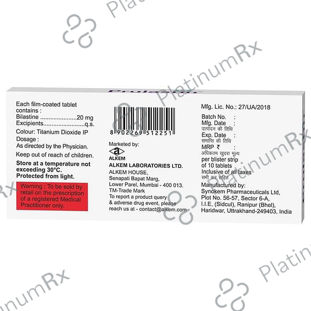 Prulastin 20mg Tablet 10s