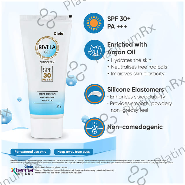 Rivela Sunscreen SPF 30+ Gel 60gm