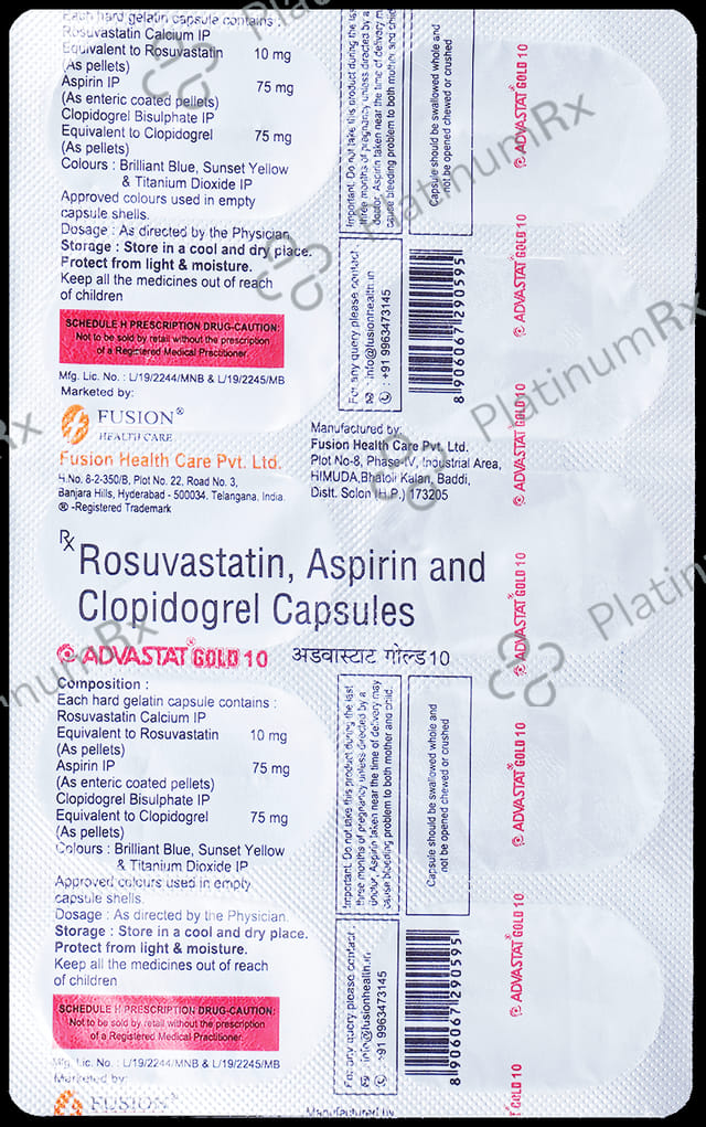Advastat Gold 10mg Capsule 10s