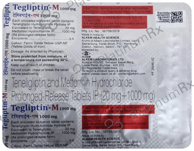 Tegliptin M 1000mg Tablet SR