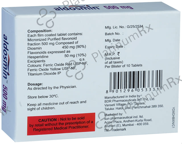 Aldosmin 500mg Tablet 10s