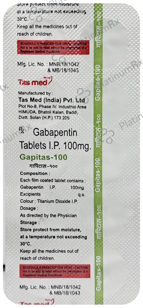 Gapitas 100mg Tablet 10s