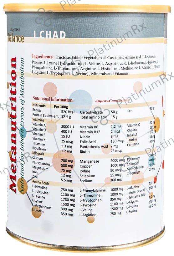 Pristine Balance Metanutrition LCHAD (Upto 3 Year) Powder Chocolate