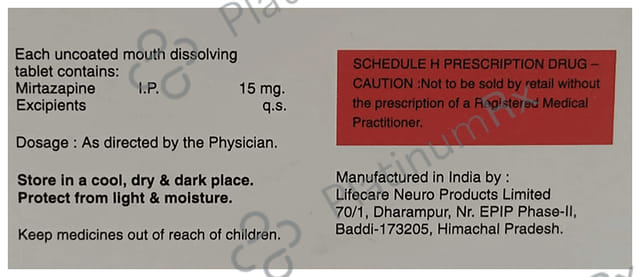 Mirtarest 15mg Tablet 10s
