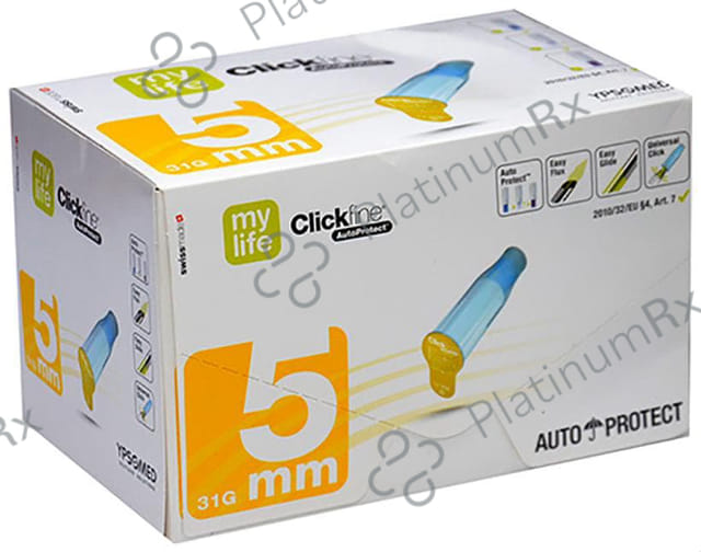 MyLife Clickfine Autoprotect Pen Needle 5mm Blue 31G