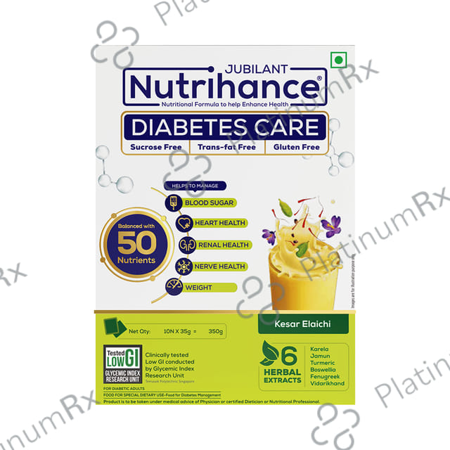 Jubilant Nutrihance Diabetes Care Sachet (35gm Each) - Gluten Free - Flavour Kesar Elaichi
