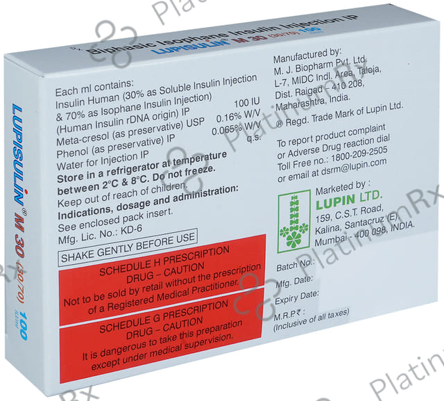 Lupisulin M 30/70 (100 IU/ml) Refill Cartridge / Injection 1*3ml