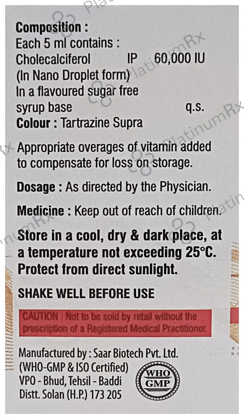 Ezyrol 60000IU Nano Oral Solution Orange Sugar Free 5ml