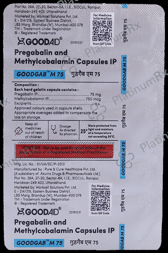 Goodgab M 75mg Capsule 10s