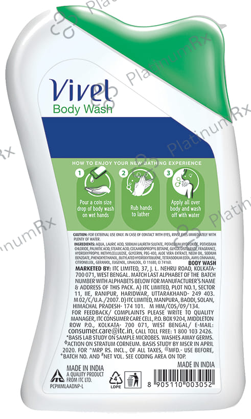 Vivel Neem Oil + Aloe Vera Body Wash 200 ml