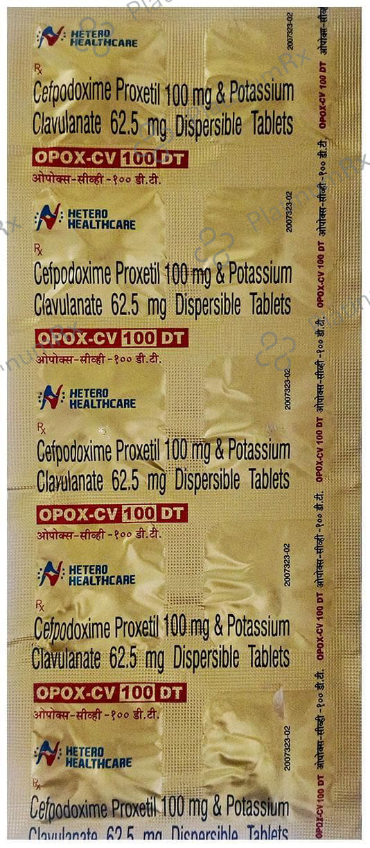 Opox CV 100 mg/62.5 mg Tablet DT