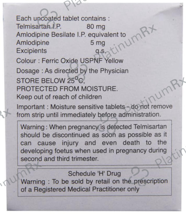 Telday 5/80mg AM Tablet 10s