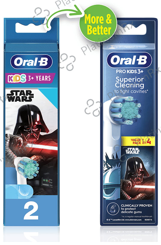 Oral-B Kids Electric Rechargeable Toothbrush Heads Replacement Refills Star Wars