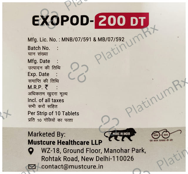 Exopod 200mg Tablet DT